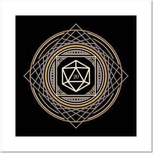 Geometric Circle Magic Polyhedral D20 Dice of The Druid Posters and Art